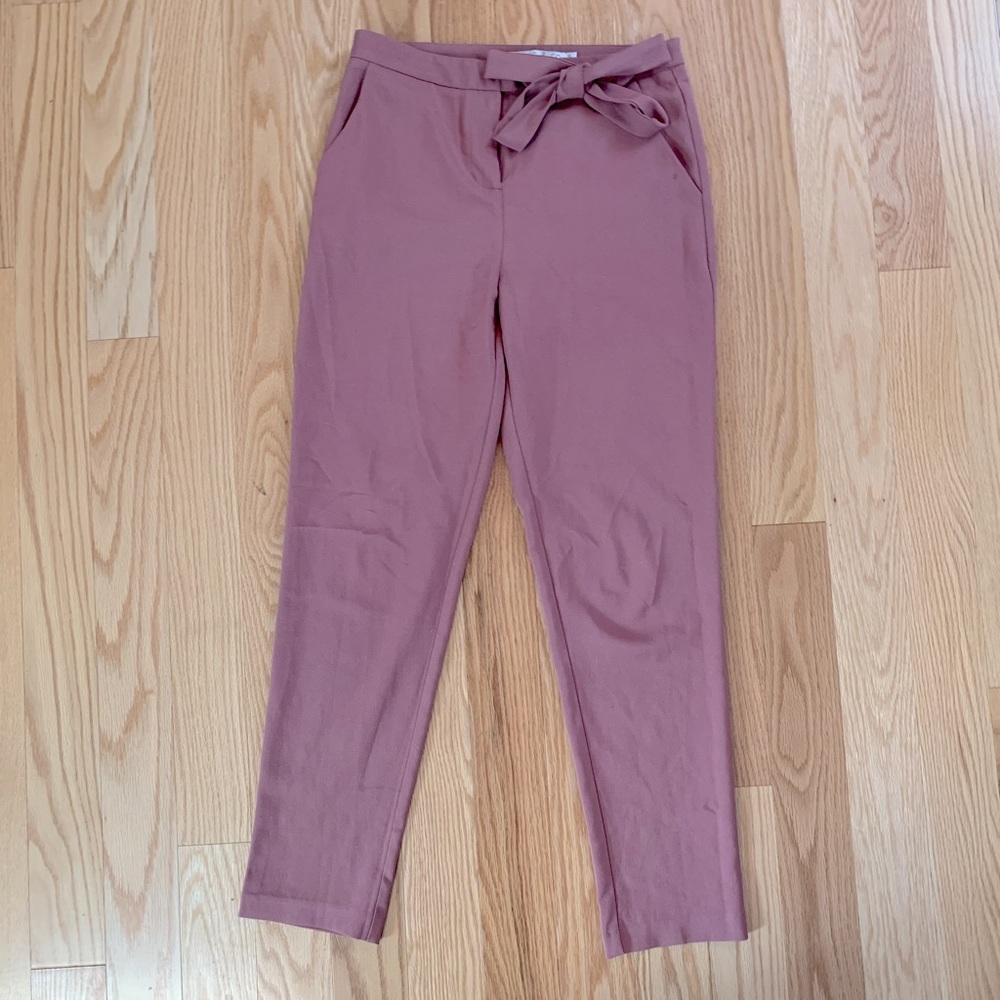 Tie front pants - mauve